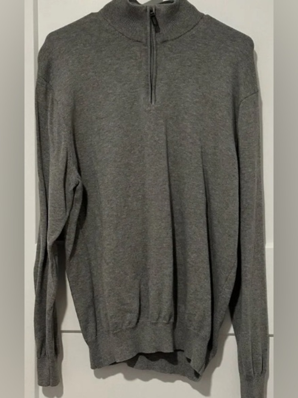 Men's Zip Mock Neck Sweater - Gray